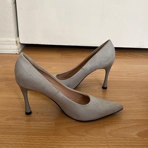 Zara grey suede pointed toe heel